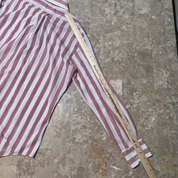 Vintage Le Mans Knit Shirt Mens Large White Red Permanent Press True 80s Dagger - Picture 9 of 10